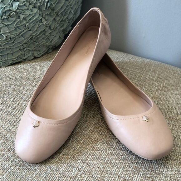 EUC Kate Spade Pale Vellum (Light Pink) Leather Keaton Ballet Flats Shoes Sz 9 M - Picture 1 of 12